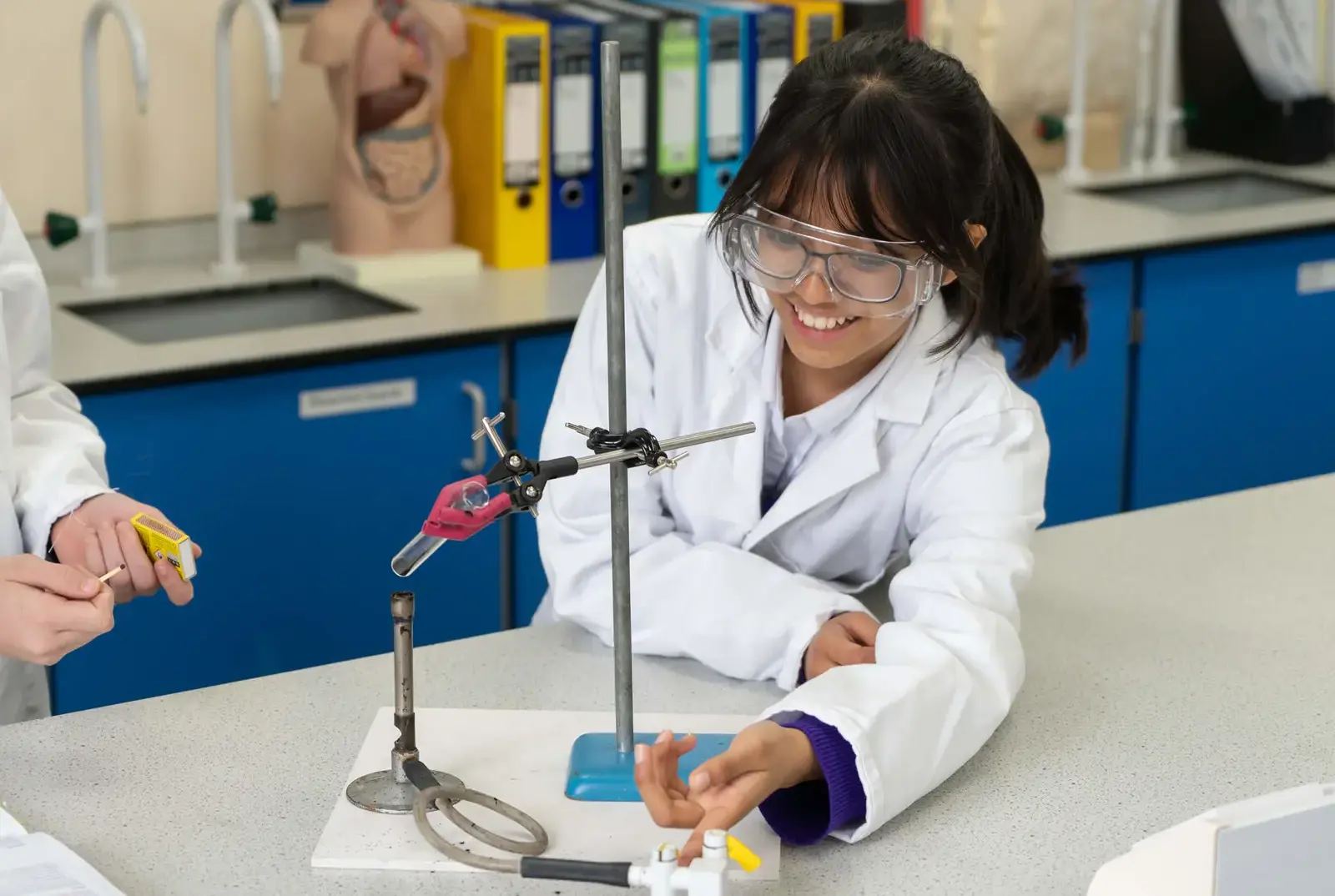 King's Magna pupils in science class conducting an experiment