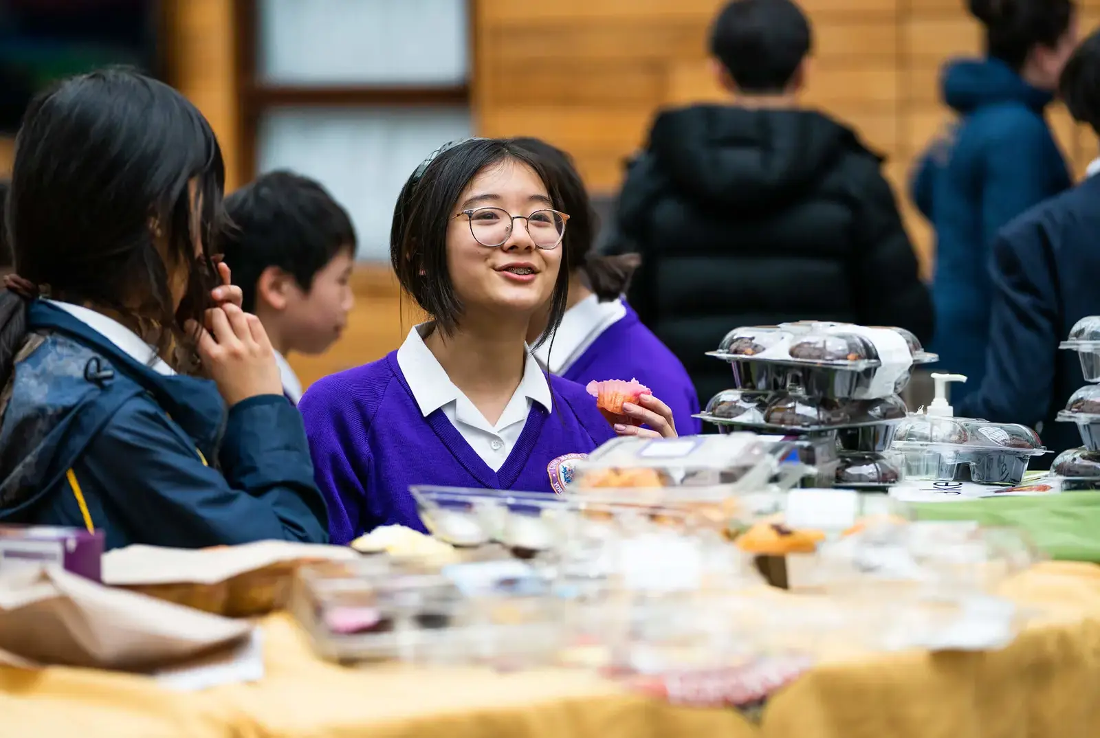 QE pupil in dining hall