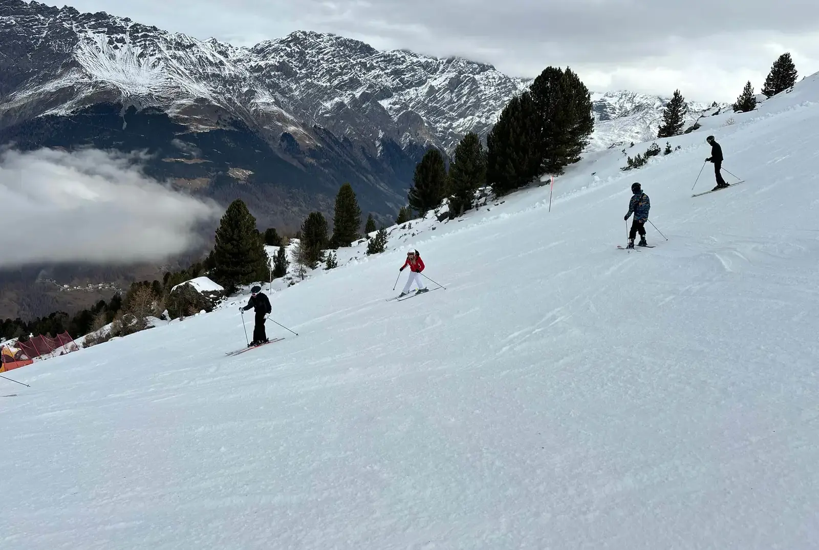 Students skiing as part of a MFL trip to Italy. 