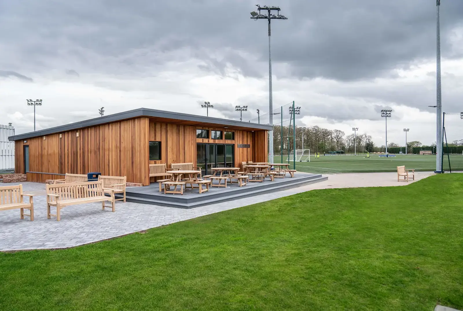 The cricket pavilion at York school.
