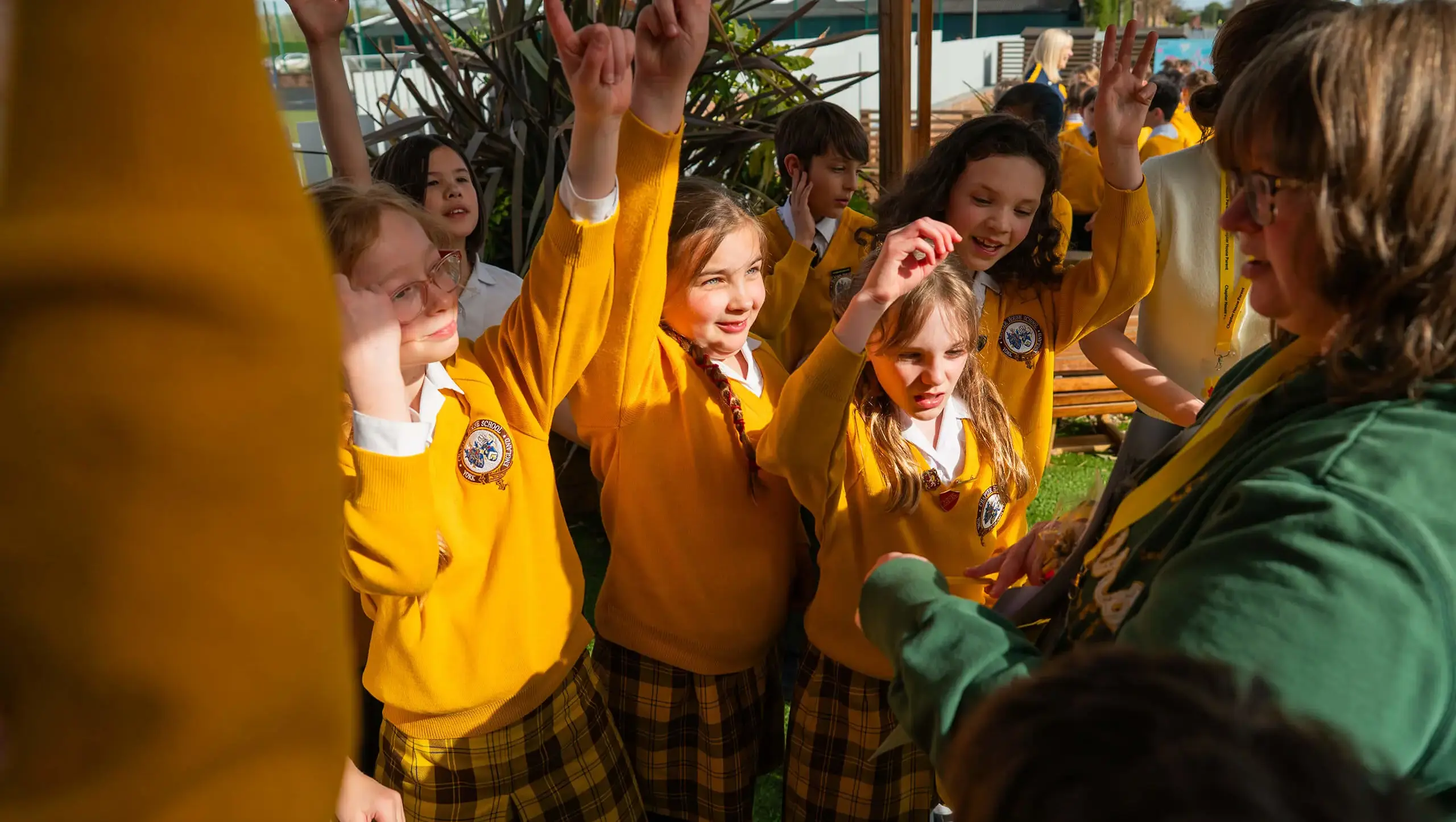 A Key Stage Two outdoor lesson at primary school near York.