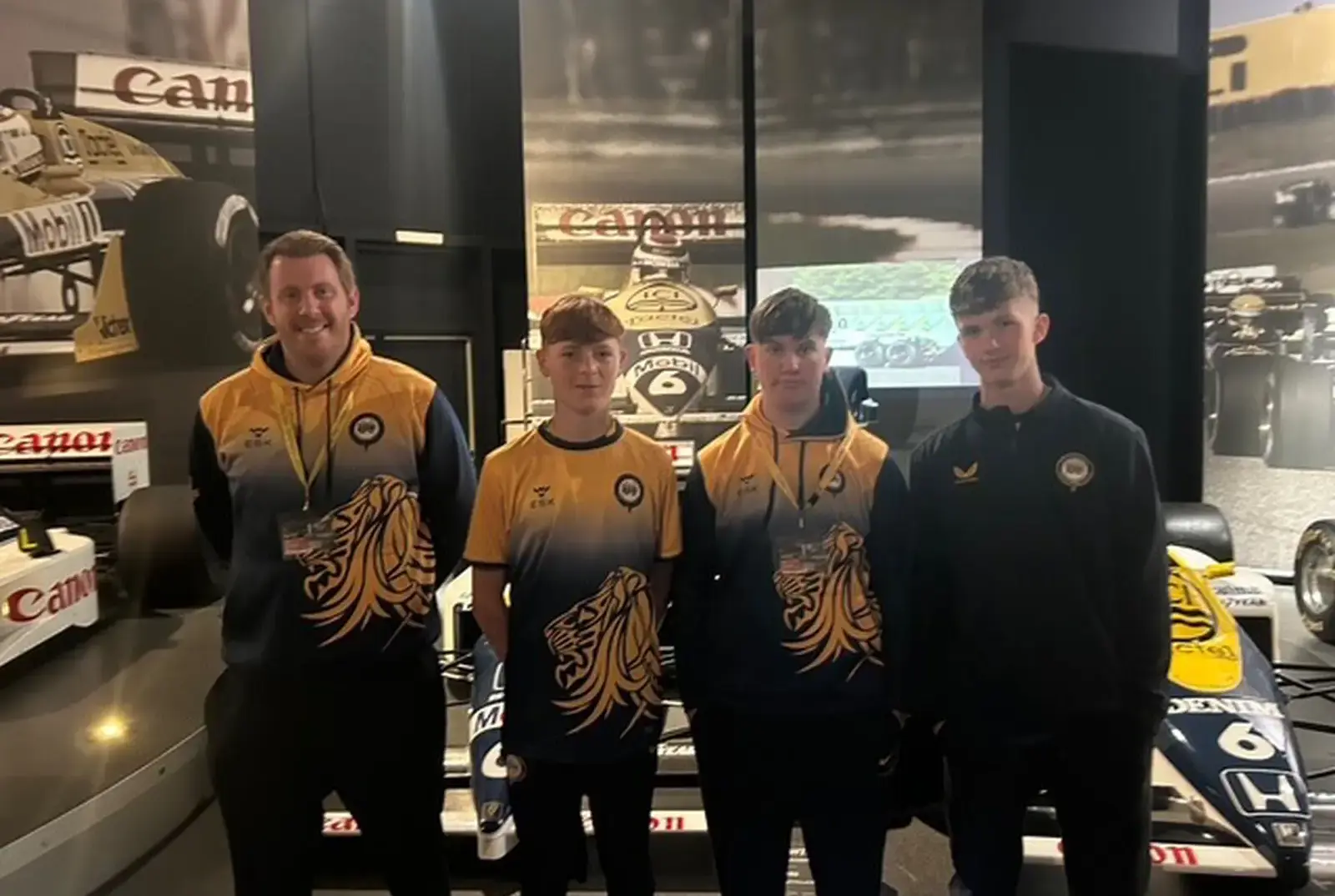 The F1 Esports team competing in the final in Oxford.