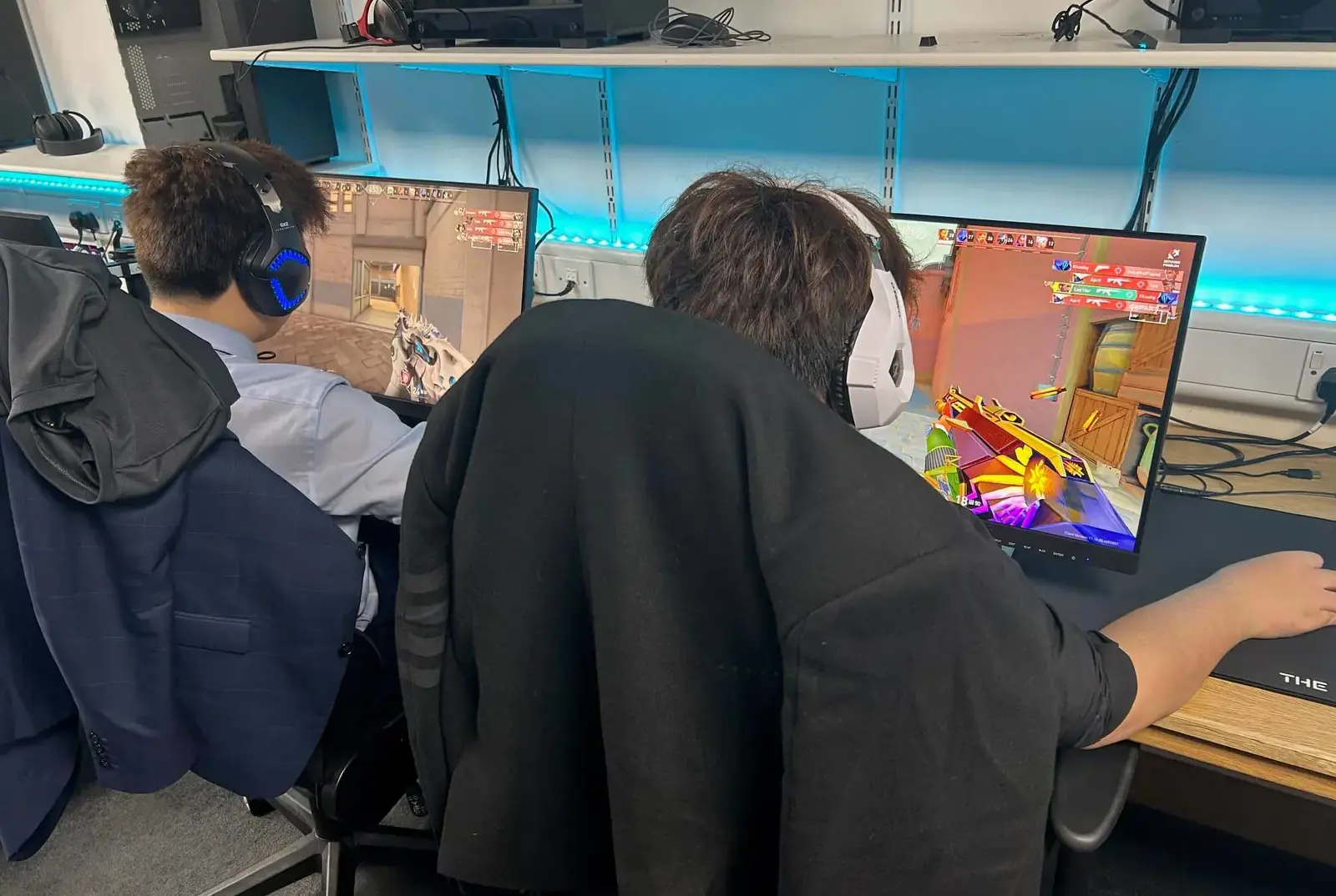 Two students competing in a Valorant match at York Esports School