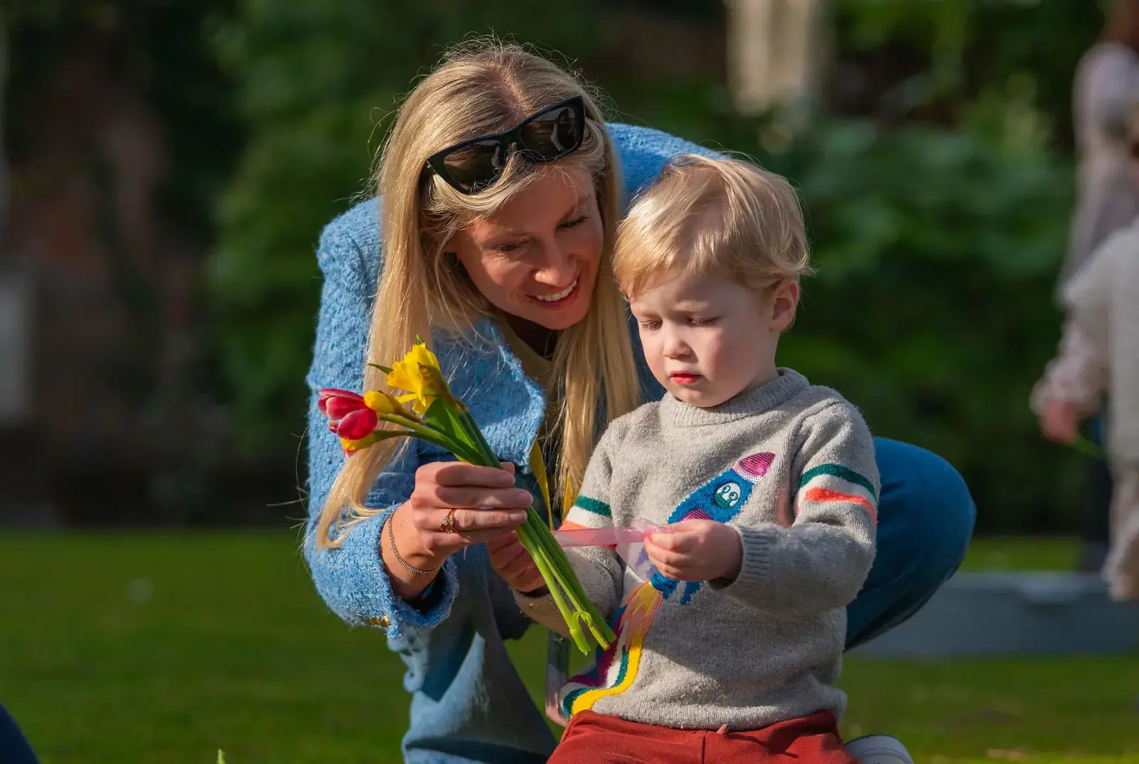 Parent attending a nursery Mother's Day event.