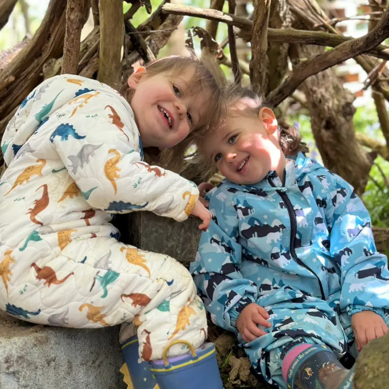 Nursery girls at Forest School