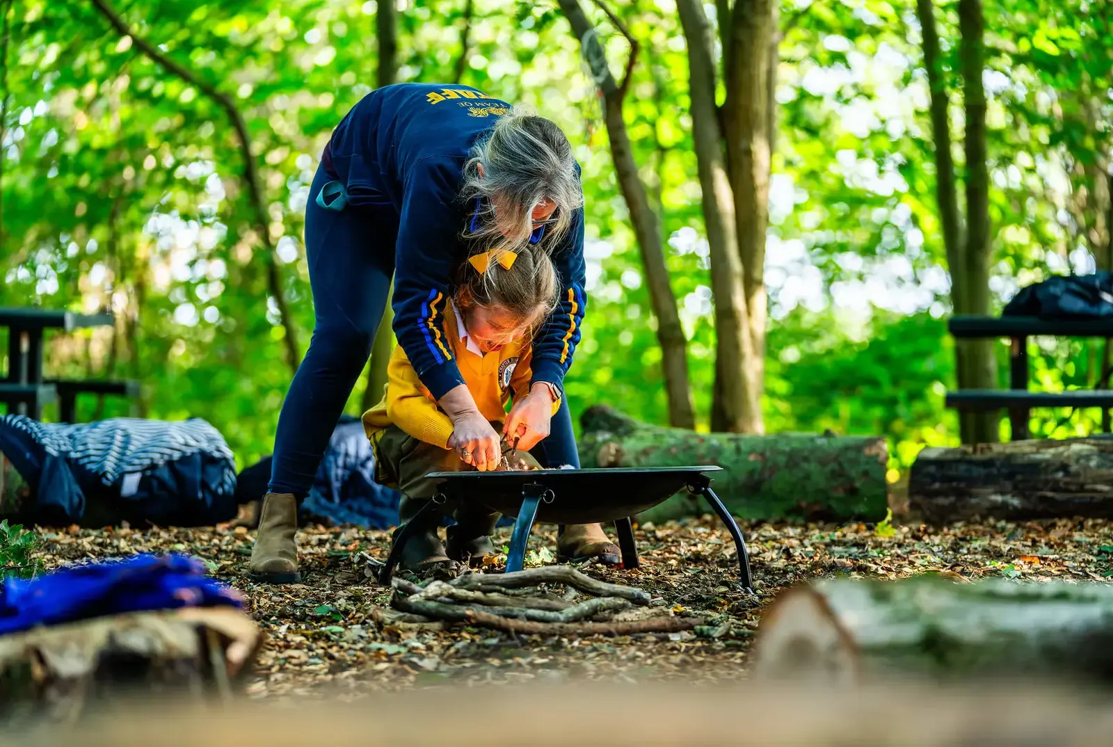 Forest School in a natural woodland