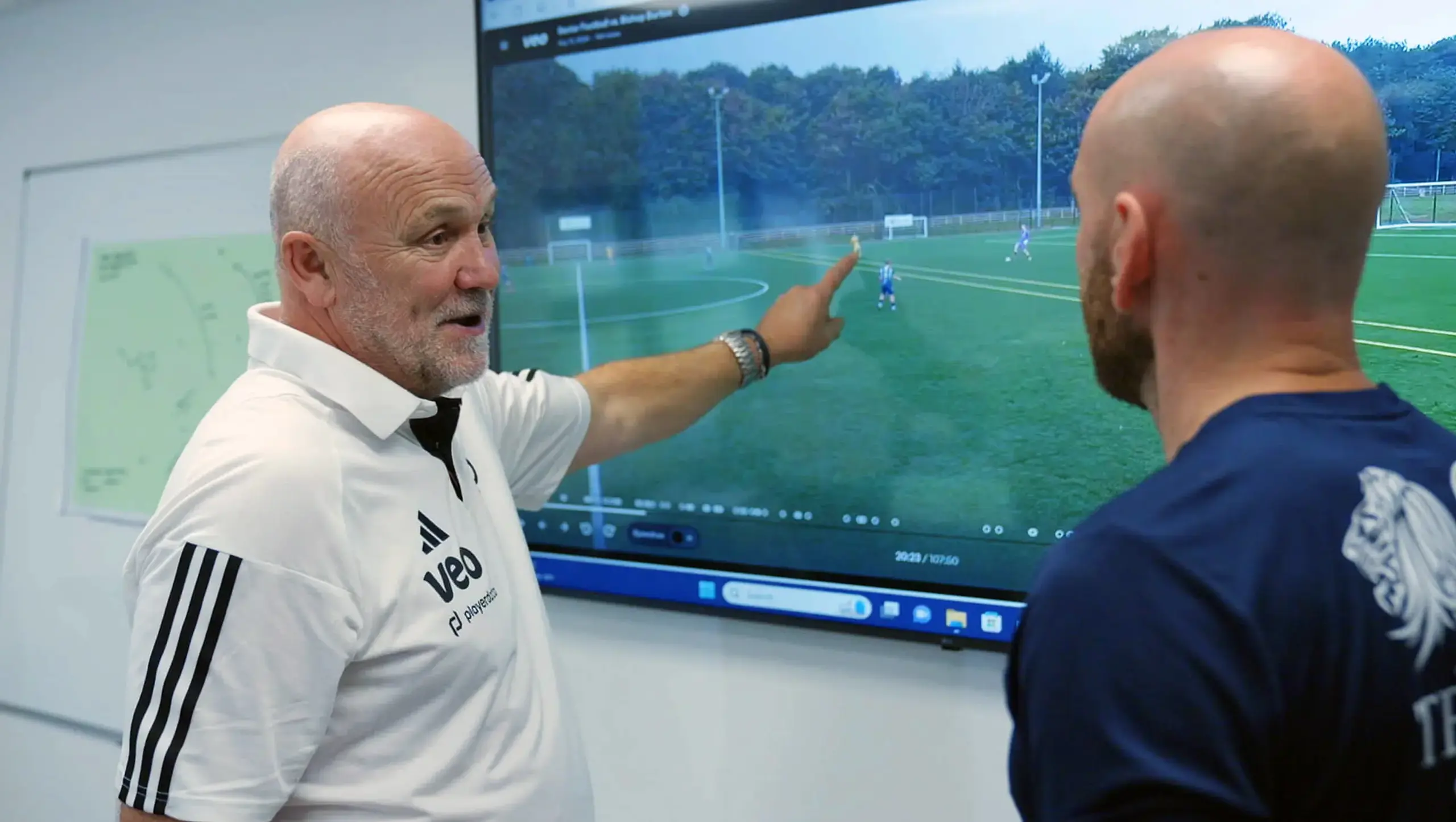 Mike Phelan working with QE coaches at the Yorkshire football camp.