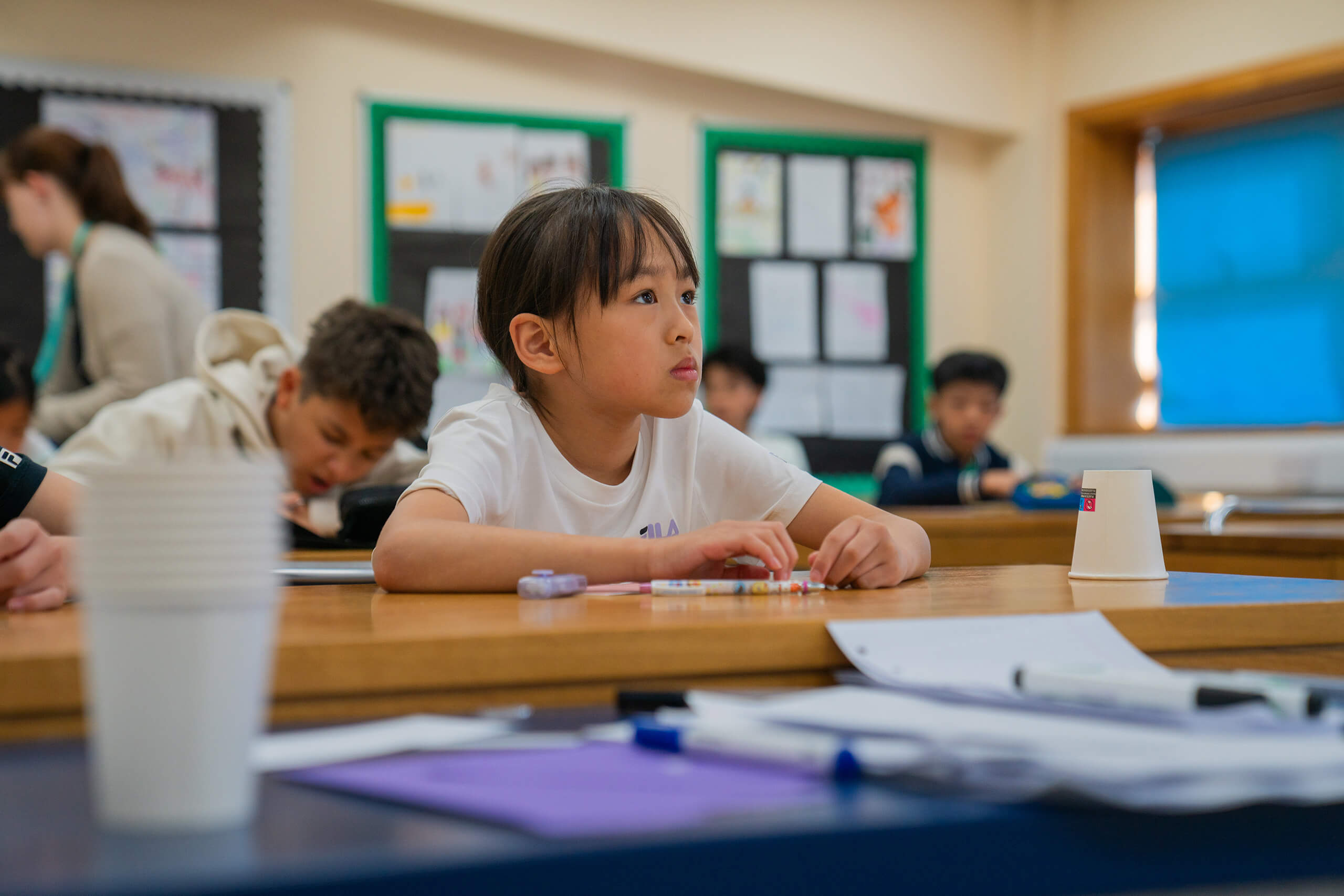 Summer camp student learning English at Queen Ethelburga's