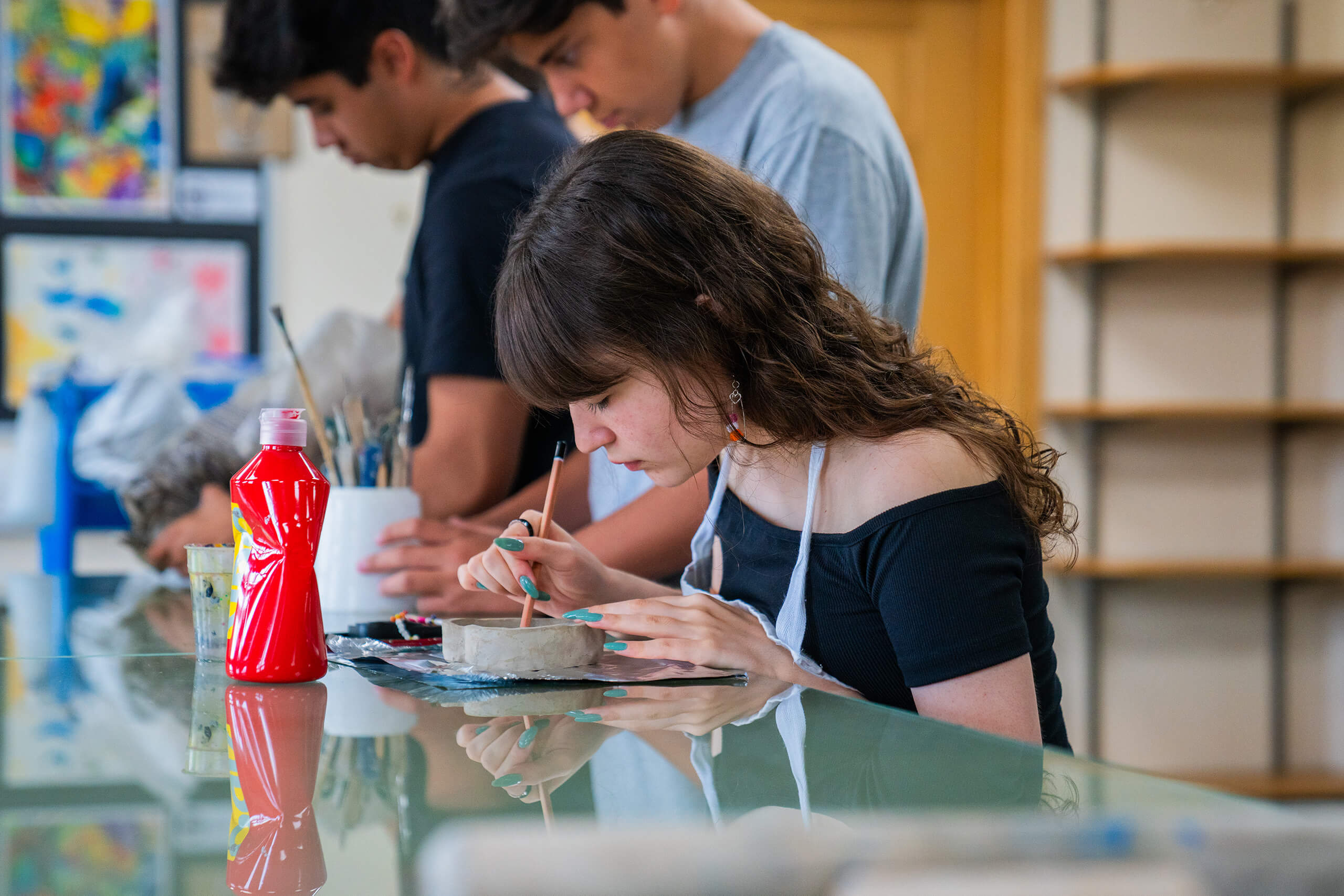 Summer camp near York student painting.