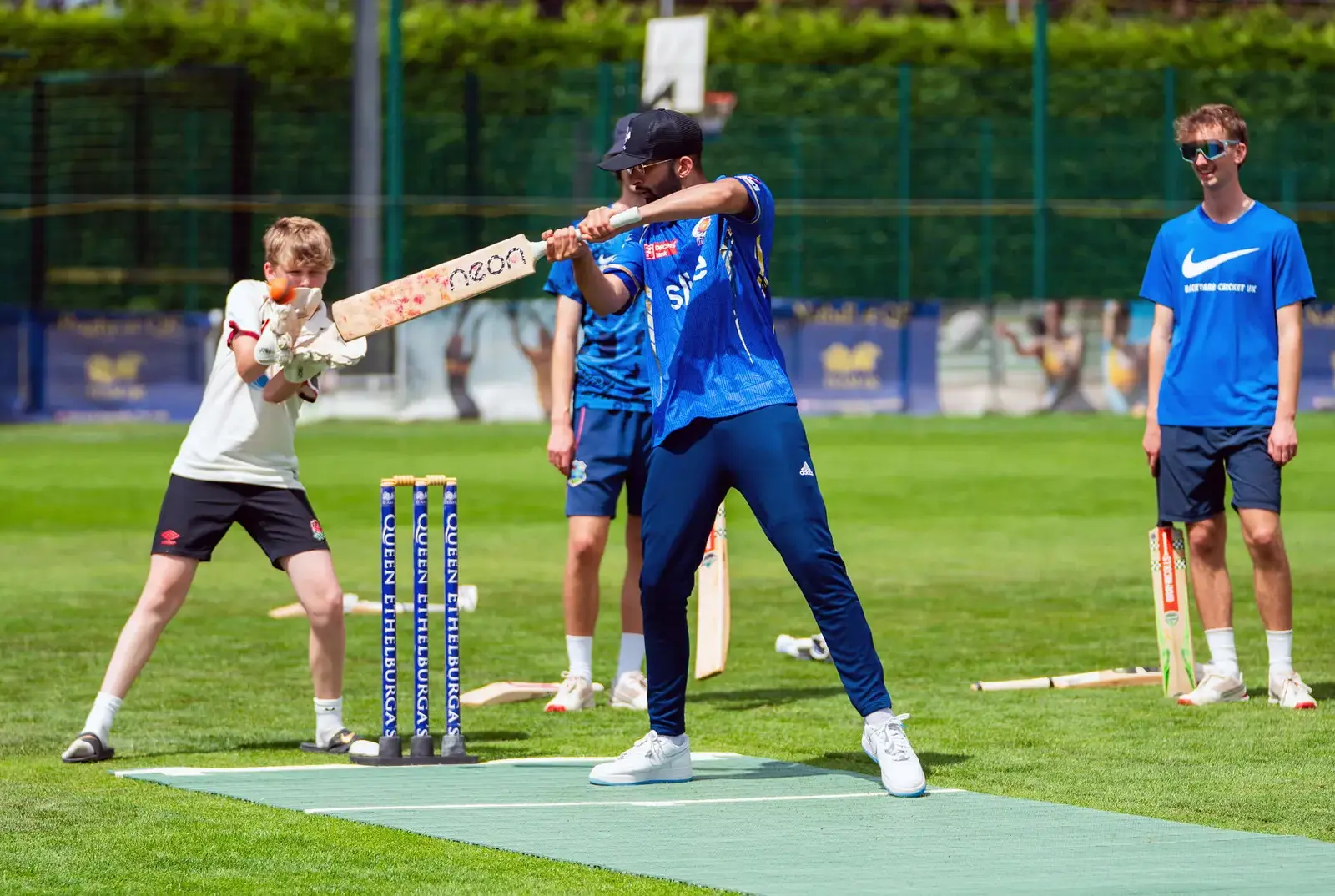 Cricket match at North Yorkshire Cricket Camp.