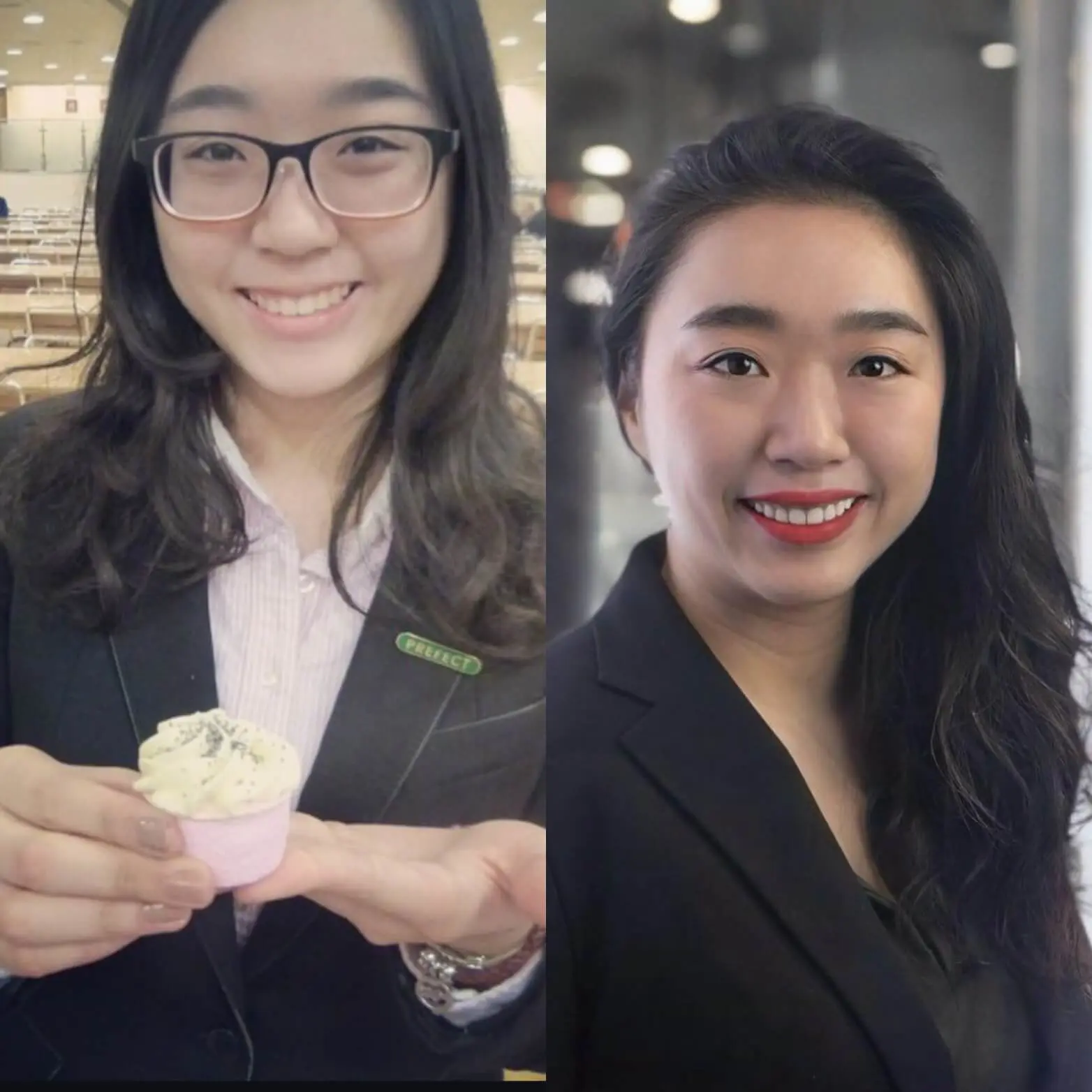 Judie Wang before and after.