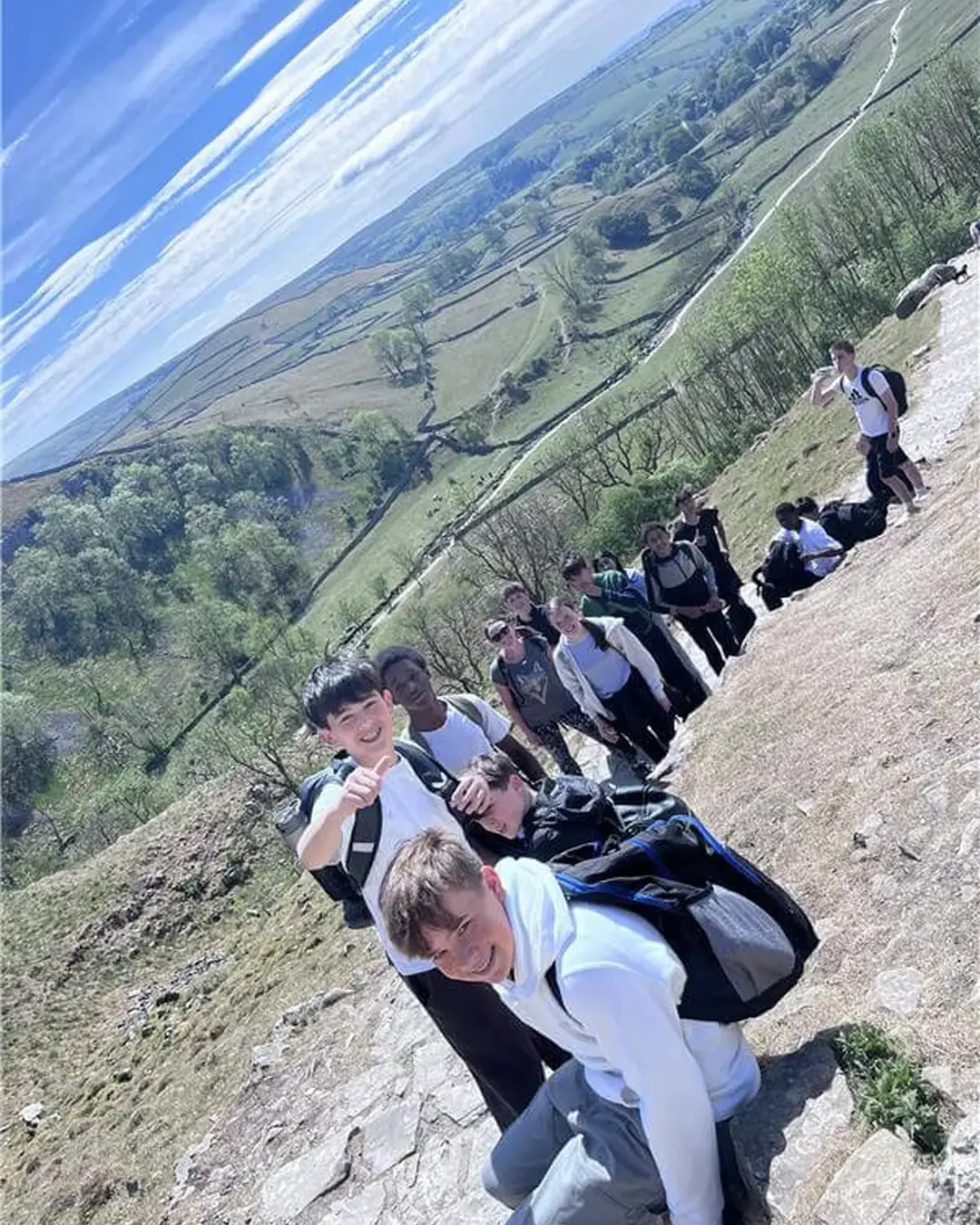 Students on a Geography field trip to Malham.