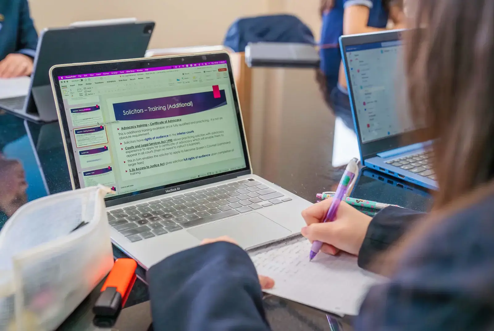 Student studying Law at QE.