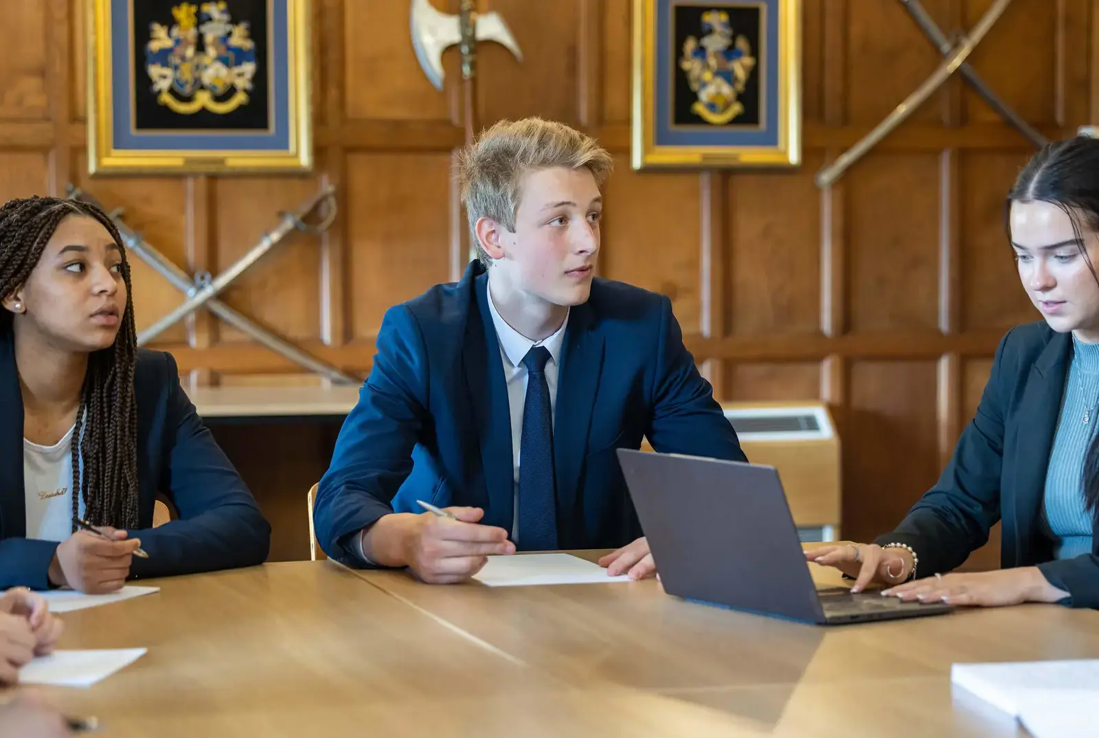 Senior school pupils studying law at Queen Ethelburga's