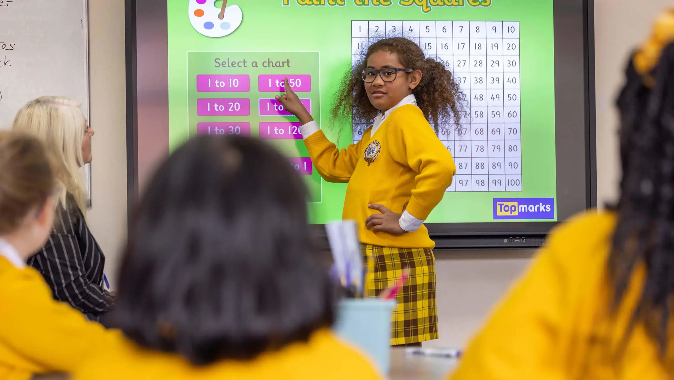 Chapter House, primary school near Harrogate, pupils learning in maths class