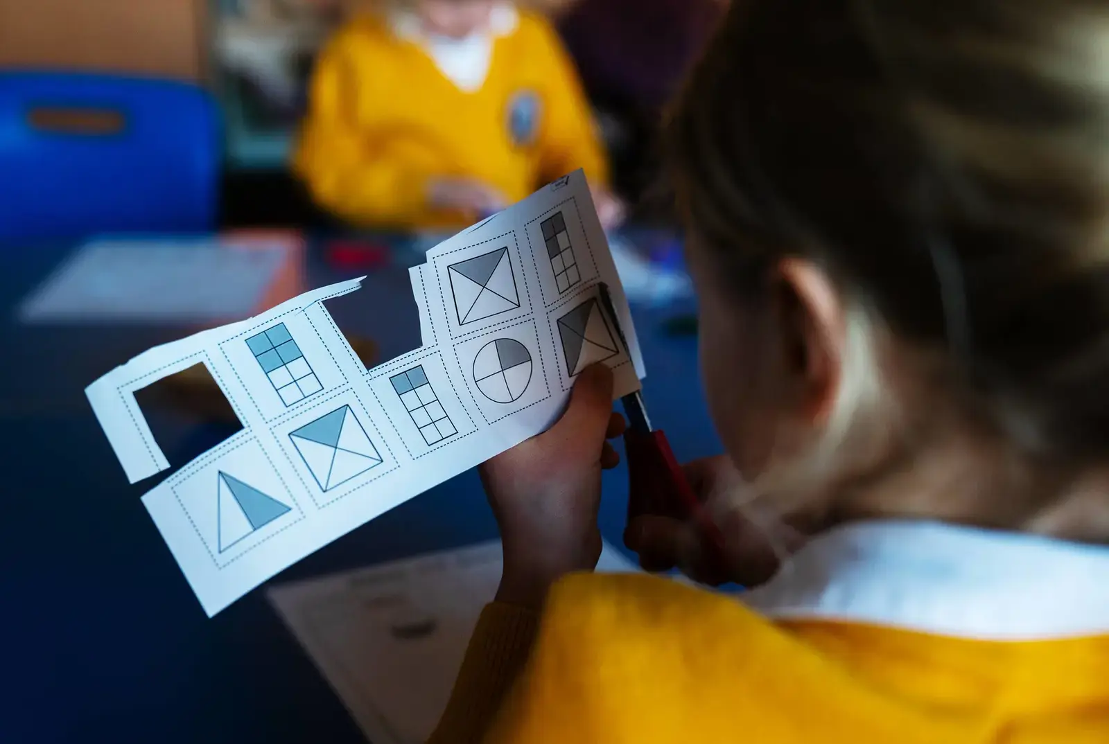 Chapter House pupil in maths class at primary school near Harrogate.