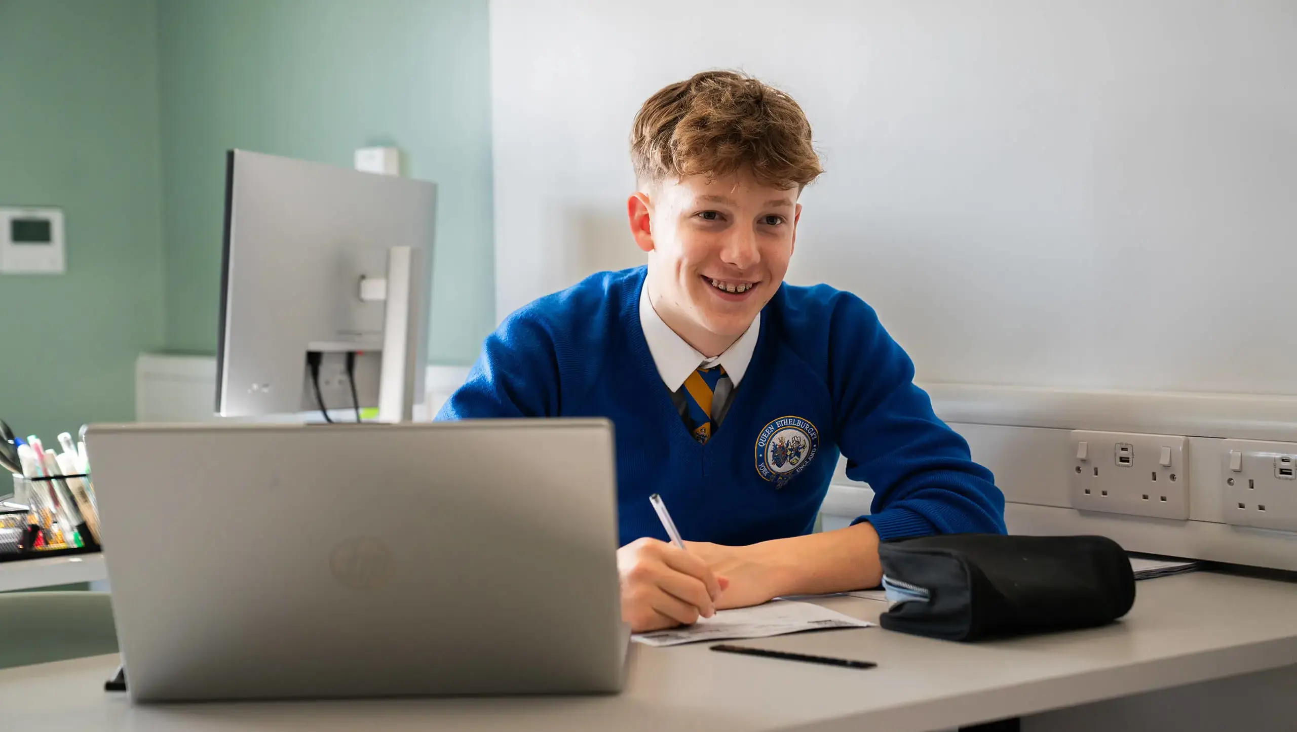 Student in the brand new Maths classrooms.