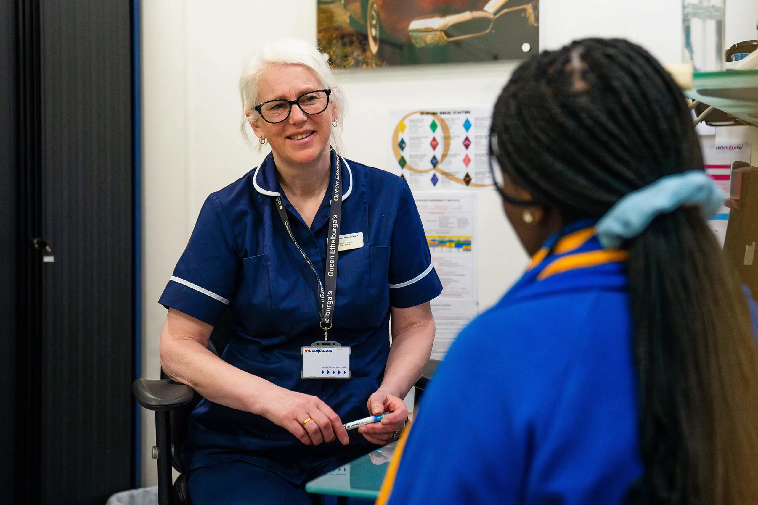 Student at the Medical Centre speaking to a medical practitioner.