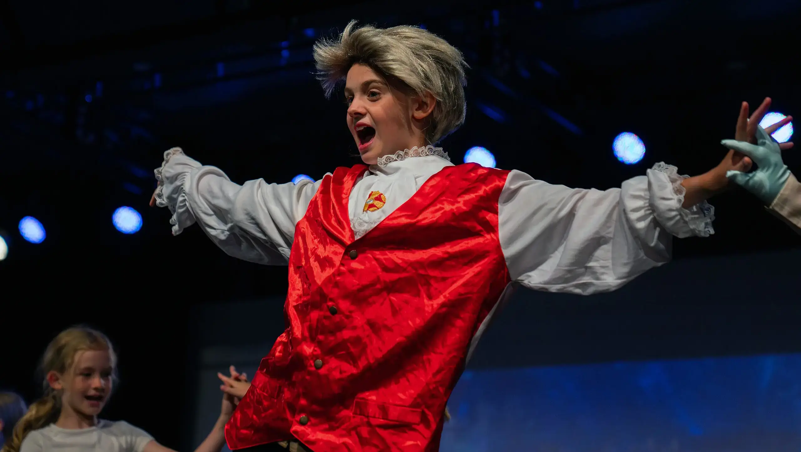 Student performing in the Musical in a Week.