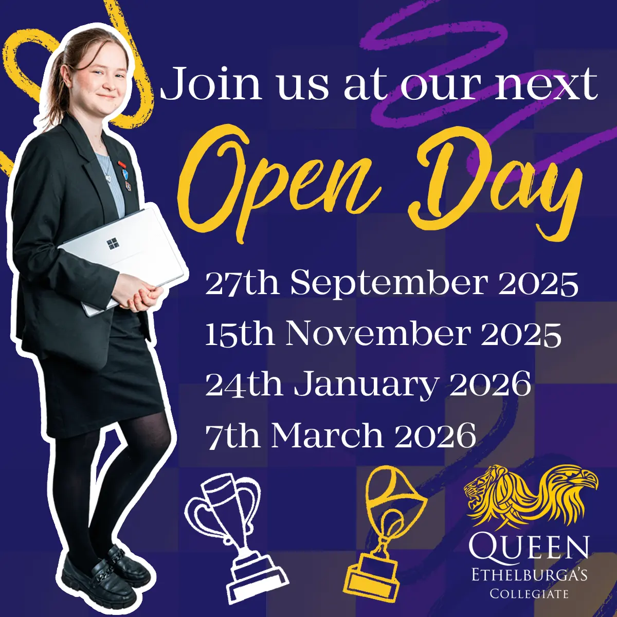 Join us at our next Open Day advert.