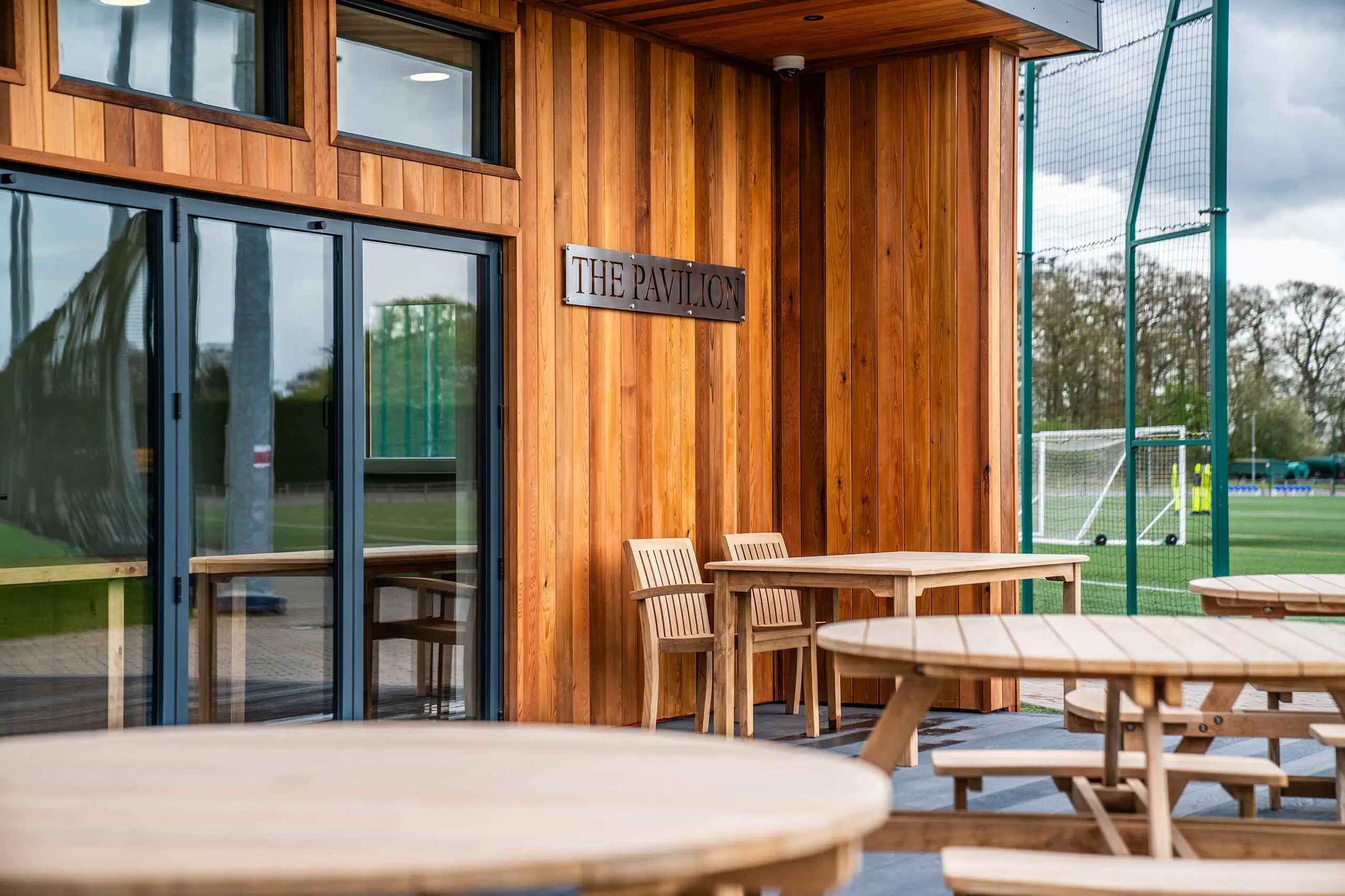 QE's new cricket pavilion for Queen Ethelburga's. 