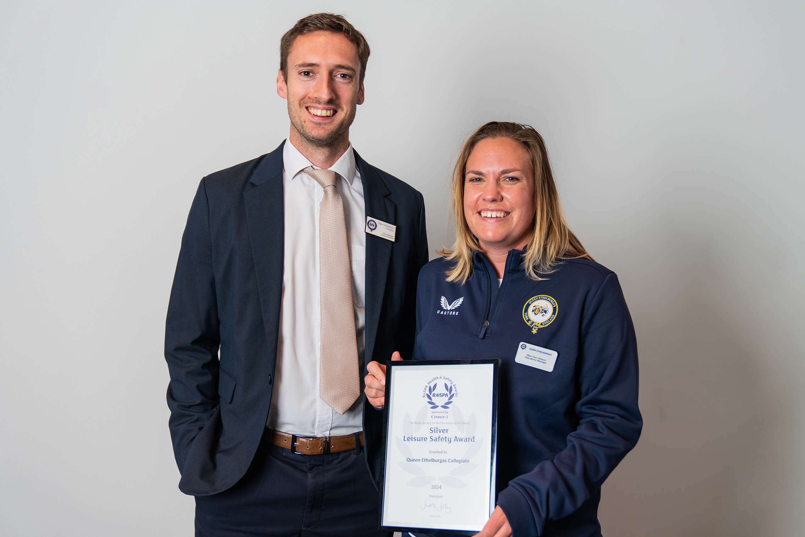 The Leisure Team with their Health and Safety award.