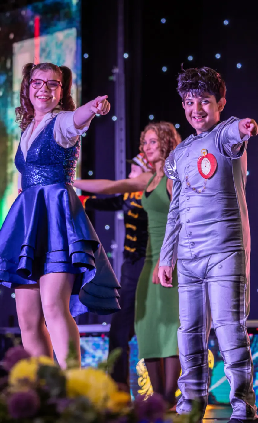 Students performing in The Wiz