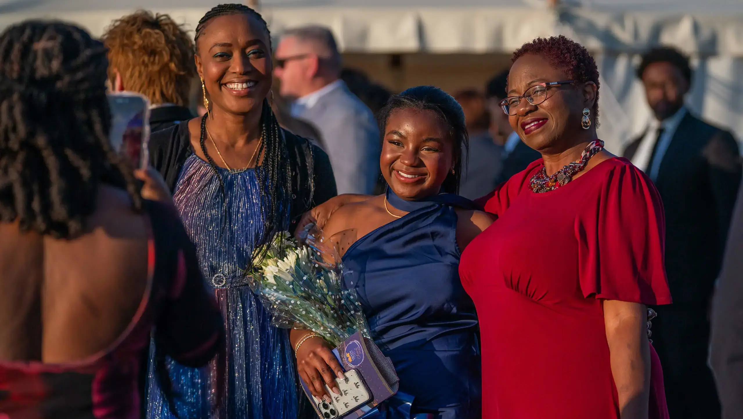 Parents and a student at Queen Ethelburga's Speech Day