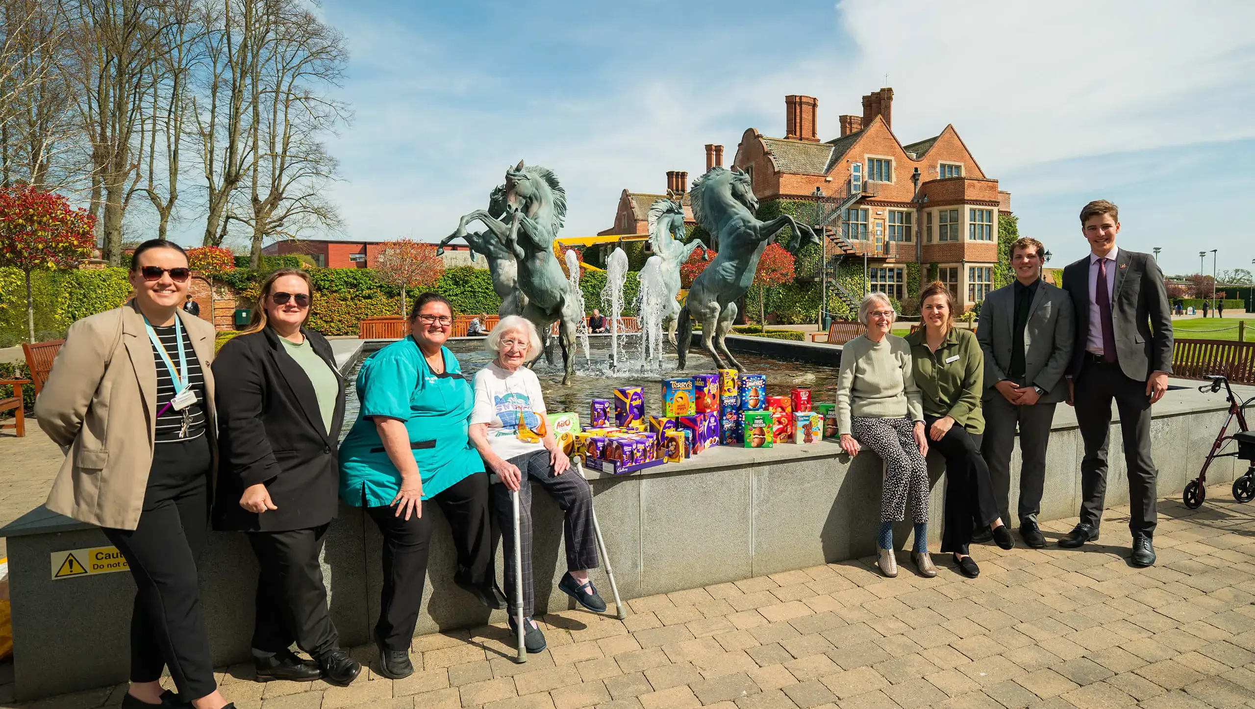 Care Home collecting Easter Eggs.